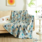 Mainstays Gray Paw Fleece Throw Blanket, Standard Throw