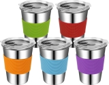 Rommeka Kids 5 Pack Stainless Steel Water Tumbler with Lid @ $13+