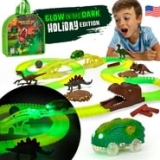 JitteryGit Dinosaur Toys Race Car Track STEM Set | Christmas Gifts For Boys Girls Kids Ages 3 4 5 6 7 8 Years Old @ $21.99