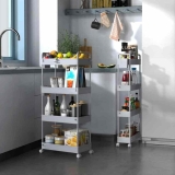 SOLEJAZZ 4 Tier Rolling Storage Cart, 2 Pack @