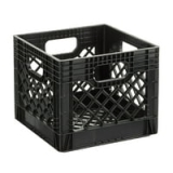 Juggernaut Storage 16-Quart Heavy-Duty Plastic Square Milk Crate (Black) @ $7.48