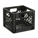 Juggernaut Storage 16-Quart Heavy-Duty Plastic Square Milk Crate (Black) @ $7.48