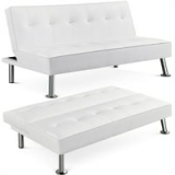Easyfashion Sofa with Pull Out Bed (White) @ $143.00