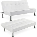 Easyfashion Sofa with Pull Out Bed (White) @ $143.00