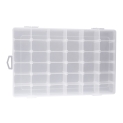 OUNONA 36-Grid Clear Hard Plastic Adjustable Jewelry Organizer Box Storage Container Case