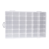 OUNONA 36-Grid Clear Hard Plastic Adjustable Jewelry Organizer Box Storage Container Case