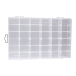 OUNONA 36-Grid Clear Hard Plastic Adjustable Jewelry Organizer Box Storage Container Case