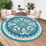 HiiARug 5Ft Round Outdoor Patio Rug @ $16.35