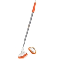 Shower Scrubber 2-in-1 Tub and Tile Cleaning Brush with Long Handle, JEHONN Detachable Stiff Bristle Scrub Brush and Sponge Head for Bathroom, Bathtub, Floor
