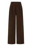 KIRUNDO Corduroy Pants Women High Waisted Wide Leg Pants Casual Winter Chenille Straight Loose Comfy Trousers with Pockets(Dark Brown, 16)