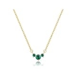 SOUALLHA 18K Emerald Necklace Dainty Emerald Green CZ Diamond Pendant Necklaces for Women Cute Diamond Necklaces Simple Diamond Necklace for Women Trendy @ $8.99