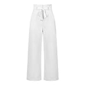 Gerace&mannu Women’s Bow Tie Belt high Waist Pants Wide Leg Pants Elastic Waist Casual Pants with Pockets White @ $16.50