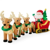 Best Choice Products 8.5ft x 3ft Lighted Inflatable Christmas Santa Claus & Reindeer Indoor Outdoor w/ Electric Fan @ $64.99