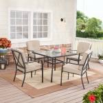 Mainstays Forest Hills 5 Piece Patio Dining Set – Beige