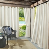 Sun Zero Valencia Cabana Stripe 54 x 84 Inch UV Protectant Room Darkening Grommet Curtain Panel (Khaki) @ $9.89