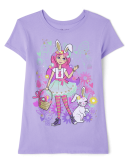 Girls Easter Girl Graphic Tee – Petal Purple