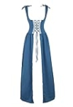 Zhitunemi Renaissance Dress Women Costume Pirate Peasant Dress for Women Medieval Dress Renaissance Costume Womens Midevil Dresses Steel Blue-M @ $11.84