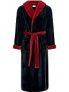 Alexander Del Rossa Mens Robe, Plush Fleece Hooded Bathrobe Men, Men’s Bathrobes, Big and Tall Bath Robe for Men Black with Burgundy Contrast 2XL (A0125BKB2X) @ $