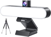 BSHINY Camera Webcam with Light, 4K Webcam Camera with Microphone and Privacy Protect for Laptop/PC/MAC, Autofocus Web Cam for Conference, Studying, Streaming, and Video Calling