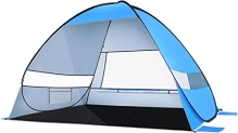 Beach Tent Shade Pop Up: Large UPF 50+ Sun Shelter Tents for 3-4 Person Windproof Portable Anti-UV Cabana Canopy Instant Sunshade Foldable Easy Set Up for Family Camping Travel Hiking… @ $28.00