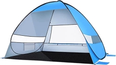 Beach Tent Shade Pop Up: Large UPF 50+ Sun Shelter Tents for 3-4 Person Windproof Portable Anti-UV Cabana Canopy Instant Sunshade Foldable Easy Set Up for Family Camping Travel Hiking… @ $28.00
