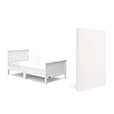 Graco Bailey Toddler Bed with Premium Foam Crib and Toddler Mattress – White @ $79.99