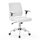 Modway Lattice Modern Faux Leather Mid Back Computer Desk Office Chair In White @ $79.26