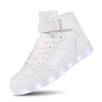 UMUERX Kids LED Light Up Shoes for Boys and Girls Cool USB Charging Flashing High-top Sneakers Child Unisex highwhite-30 @ $20.99