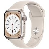 Apple Watch Series 8 GPS 41mm Smartwatch with Starlight Aluminum Case with Starlight Sport Band – S/M. Fitness Tracker, Blood Oxygen & ECG Apps, Always-On Retina Display, Water Resistant @ $309.00