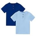 XMWEALTHY Baby Boys’ Toddler 2-Pack Waffle Short Sleeve Henley Shirts 5-6T Royal Blue Light Blue @ $10.49