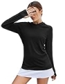 LUYAA Upf 50 Long Sleeve Women Fishing Hiking Shirts lightweight pullover hoodie Outdoor for Women Black Medium @ $5