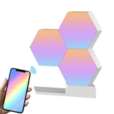 Yescom APP Control Hexagon Lights 3 Pack Smart LED Panel Smarter Kit Music Sync 16 Million Colors Change Work with Alexa & Google for Gaming Room @ $18.90