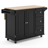 Homestyles Dolly Madison Kitchen Cart with Wood Top and Drop Leaf Breakfast Bar @ $278.11
