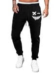 JMIERR Mens Sweatpants Tapered Track Gym Running Cool Joggers Sweat Pants Athletic Pants with Drawstring and Pockets 2024, 5XL, A Black 3 Smiley Face @ $26.99