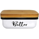 Butter Dish with Lid for Countertop – Unbreakable Metal Container Butter Keeper – Vintage Farmhouse Style Kitchen Décor @ $13.75