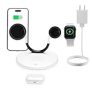 Magnetic 3-in-1 Wireless Charging Station – Qi 15W Fast Charger for Apple Mag Safe iPhone 16-11 Pro Max Watch Ultra & AirPods Pro, Premium Luxury Smile Face Office Desk Organizer Gift-Ready (White) @ $12.99