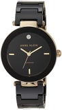 Anne Klein Women’s AK/1018BKBK Black Ceramic Bracelet Watch with Diamond Accent @ $29.80