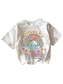 RoseSeek Girl’s Letter Graphic Print Cute T Shirt Crewneck Short Sleeve Summer Tee Tops White 5Y @ $6.99