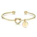 M MOOHAM Gold Bracelets for Women – dainty Gold plated Love Tie the Knot Bracelet Initial Letter S Cuff Bracelet for women Bridesmaids Proposal Gifts for Wedding Matron Maid of Honor Gift