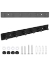 bathiin Coat Rack Wall Mount, Wall Mounted Coat Rack with 6 Heavy Duty Hooks for Bedroom, Bathroom, Kitchen, Living Room, Entrance, Office, Mudroom, Entryway, Black