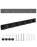 bathiin Coat Rack Wall Mount, Wall Mounted Coat Rack with 6 Heavy Duty Hooks for Bedroom, Bathroom, Kitchen, Living Room, Entrance, Office, Mudroom, Entryway, Black