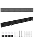 bathiin Coat Rack Wall Mount, Wall Mounted Coat Rack with 6 Heavy Duty Hooks for Bedroom, Bathroom, Kitchen, Living Room, Entrance, Office, Mudroom, Entryway, Black
