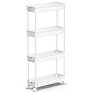 SPACEKEEPER Slim Rolling Storage Cart 4 Tier Bathroom Organizer Mobile Shelving Unit Utility Cart Tower Rack for Kitchen Laundry Narrow Places, White @ $26.99