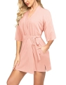 ADOME Womens Robe Lightweight Kimono Robes Short Knit Bathrobe Soft Sleepwear Ladies Loungewear Black Small @ $11.20