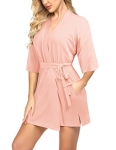 ADOME Womens Robe Lightweight Kimono Robes Short Knit Bathrobe Soft Sleepwear Ladies Loungewear Black Small @ $11.20