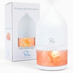 Himalayan Pink Salt Oil Diffuser (White) by Pure Daily Care | 2-in-1 Aromatherapy Device | Ionic Himalayan Salt Diffuser & Ambient Glow Light @ $9.95