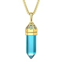 Bestyle Sparkling December Synthetic Turquoise Gold Birthstone Pendant Celtic Knot Necklace 18K Gold Plated 22 Inch Bead Chain (with Gift Box) @ $5.97