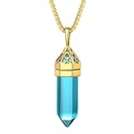 Bestyle Sparkling December Synthetic Turquoise Gold Birthstone Pendant Celtic Knot Necklace 18K Gold Plated 22 Inch Bead Chain (with Gift Box) @ $5.97