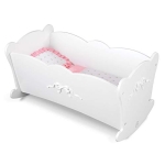 KidKraft Tiffany Bow Scalloped-Edge Wooden Lil Doll Rocking Cradle with Comforter @ $19.12