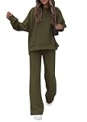 KIRUNDO Fall Sweatsuits Women 2 Piece Outfit Lounge Sets 2025 Matching Airport Oversized Sweatshirt Sweatpants Tracksuit(Army Green, XX-Large)